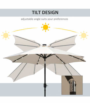Garden Parasol Umbrella Creamy White High-grade Polyester 2.7m x 2.7m x 2.4m