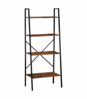 4-Tier Minimalistic Ladder Shelf Unit Steel Frame Home Display Storage