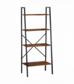 4-Tier Minimalistic Ladder Shelf Unit Steel Frame Home Display Storage