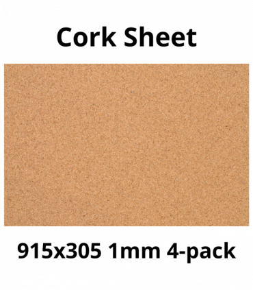 Cork Sheet - 915x305mm - 1mm - Décor and DIY - Pack of 4