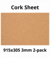 Cork Sheet - 915x305mm - 3mm - Décor and DIY - Pack of 2