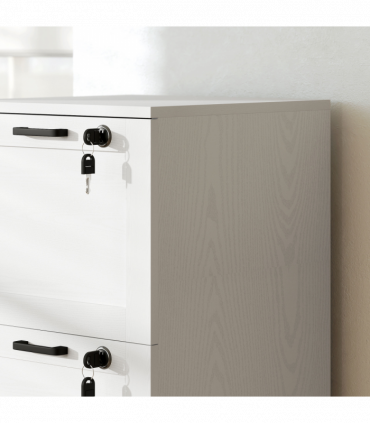 HOMCOM 3-Drawer File Cabinet, Lockable Filing Cabinet for A4 Letter, White