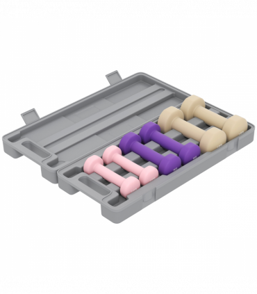 HOMCOM 6kg Dumbbell Set, Weights Fitness Dumbbells, Pink, Purple, Brown