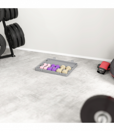 HOMCOM 6kg Dumbbell Set, Weights Fitness Dumbbells, Pink, Purple, Brown