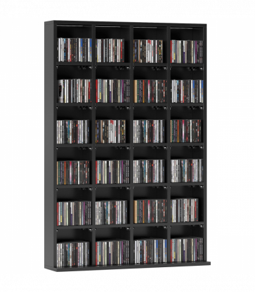 HOMCOM DVD CD Media Storage Rack, Video Display Unit, 89 x 130.5 cm, Black