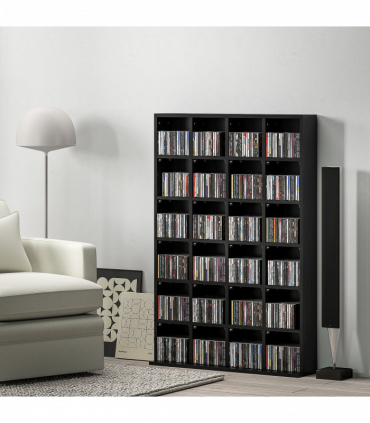 HOMCOM DVD CD Media Storage Rack, Video Display Unit, 89 x 130.5 cm, Black