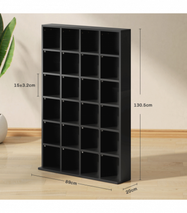HOMCOM DVD CD Media Storage Rack, Video Display Unit, 89 x 130.5 cm, Black