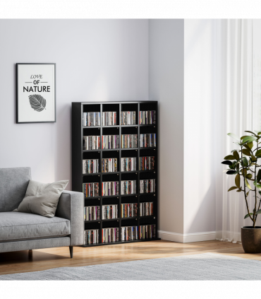 HOMCOM DVD CD Media Storage Rack, Video Display Unit, 89 x 130.5 cm, Black