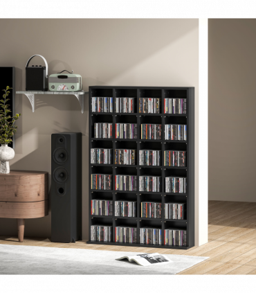 HOMCOM DVD CD Media Storage Rack, Video Display Unit, 89 x 130.5 cm, Black