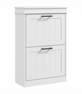 HOMCOM Slim Shoe Storage Cabinet with 2 Flip Drawers for Entryway, White