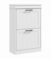 HOMCOM Slim Shoe Storage Cabinet with 2 Flip Drawers for Entryway, White