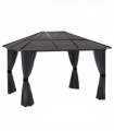 Outsunny 3 x 3.6m Aluminium Hardtop Gazebo Canopy with Polycarbonate Top