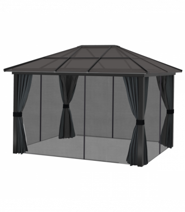 Outsunny 3 x 3.6m Aluminium Hardtop Gazebo Canopy with Polycarbonate Top