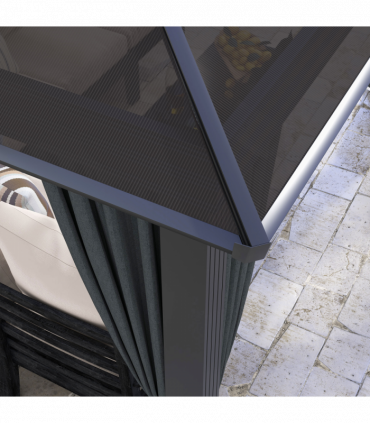 Outsunny 3 x 3.6m Aluminium Hardtop Gazebo Canopy with Polycarbonate Top