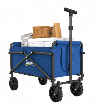 Outsunny 41L Festival Trolley, 60kg Heavy Duty Folding Trolley Cart, Blue