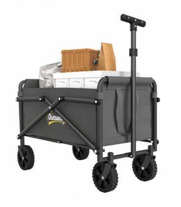 Outsunny 41L Festival Trolley, 60kg Heavy Duty Folding Trolley Cart, Grey