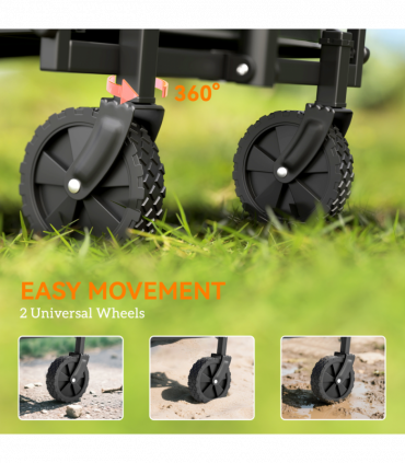 Outsunny 41L Festival Trolley, 60kg Heavy Duty Folding Trolley Cart, Grey