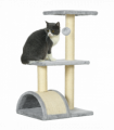 PawHut 72cm Cat Tree Climbing Tower with Sisal Scratching Post - Light Grey