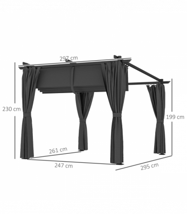 Premium Retractable Pergola Canopy with Private Curtains for Outdoor Spaces