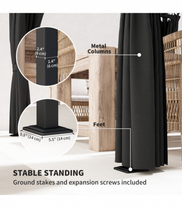 Premium Retractable Pergola Canopy with Private Curtains for Outdoor Spaces