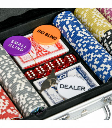 SPORTNOW 500-Piece Poker Chips Set w/ Mat, Aluminium Case, Two Decks of Cards