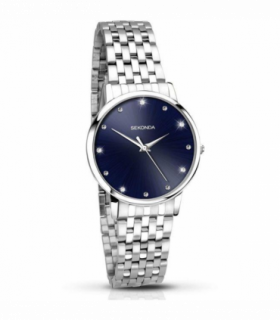 Sekonda Ladies Fashion Bling Blue Dial with Stainless Steel Bracelet Watch - 2442