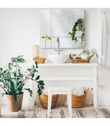 kleankin Bathroom Mirror Cabinet Wall Mount Storage organiser w/ Door, White