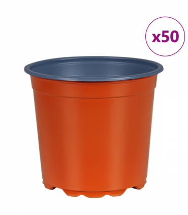 vidaXL Flower Pot 50 pcs Ceramic Ø 15 x 12.5 cm Plastic