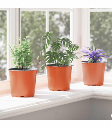 vidaXL Flower Pot 50 pcs Ceramic Ø 15 x 12.5 cm Plastic