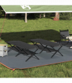 vidaXL Folding Camping Bed Folding Manual Black Oxford fabric