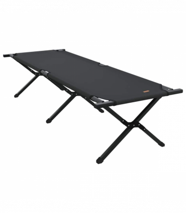 vidaXL Folding Camping Bed Folding Manual Black Oxford fabric