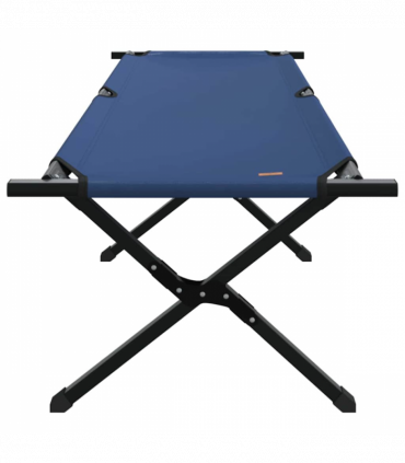 vidaXL Folding Camping Bed Folding Manual Blue Oxford fabric