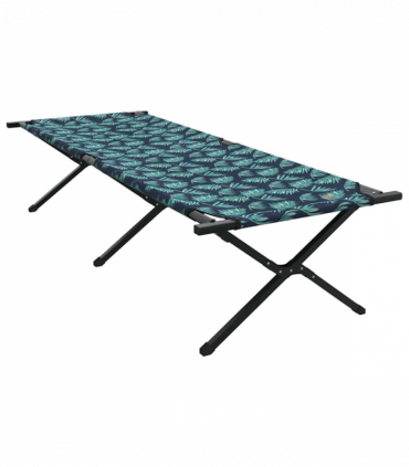 vidaXL Folding Camping Bed Folding Manual Leaf pattern Oxford fabric