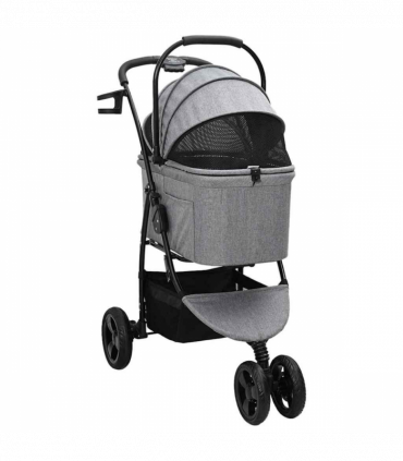 vidaXL Folding Pet Stroller Grey 78 x 54 x 101 cm 600D Oxford fabric