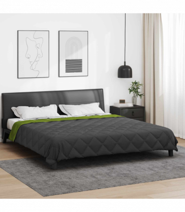 vidaXL Full Year Duvet Green and Anthracite 200 x 200 cm Microfiber