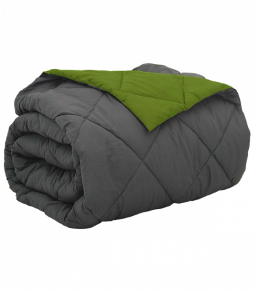 vidaXL Full Year Duvet Green and Anthracite 200 x 200 cm Microfiber