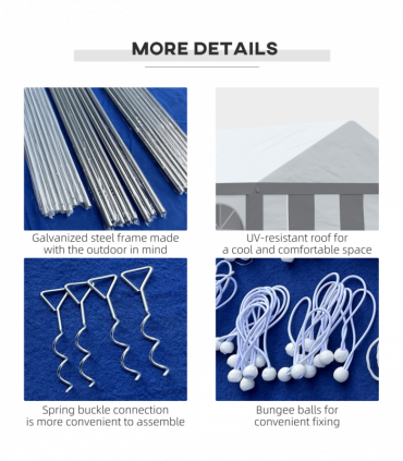 6 x 4m Party Tent, Marquee Gazebo with Sides, Six Windows and Double Doors