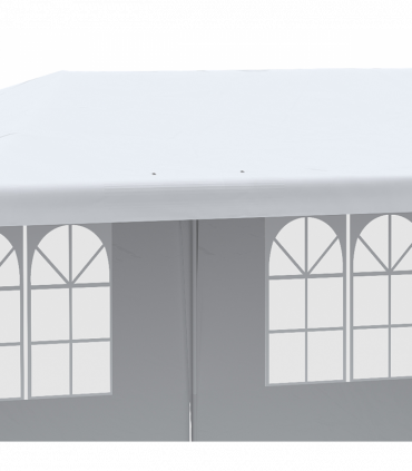 Garden Gazebo White Polyethylene Plastic 5.83m x 2.95m x 2.55m Large Spacious