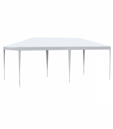 Garden Gazebo White Polyethylene Plastic 5.83m x 2.95m x 2.55m Large Spacious