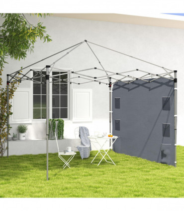 Beige Sidewall Panel for 3x3m Gazebo - Durable Oxford Fabric with Storage