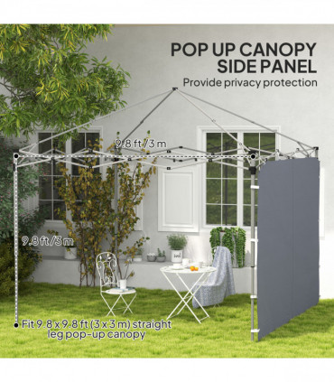 Beige Sidewall Panel for 3x3m Gazebo - Durable Oxford Fabric with Storage