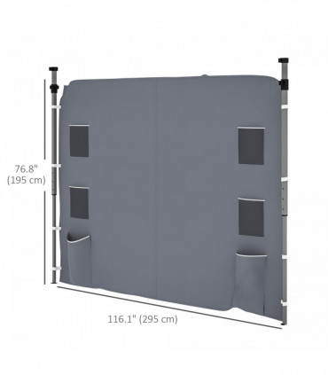 Beige Sidewall Panel for 3x3m Gazebo - Durable Oxford Fabric with Storage