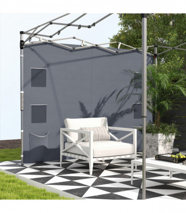 Beige Sidewall Panel for 3x3m Gazebo - Durable Oxford Fabric with Storage