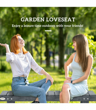 Outsunny 1.1M Outdoor Garden Bench Patio Loveseat Fir Wood 2 Person