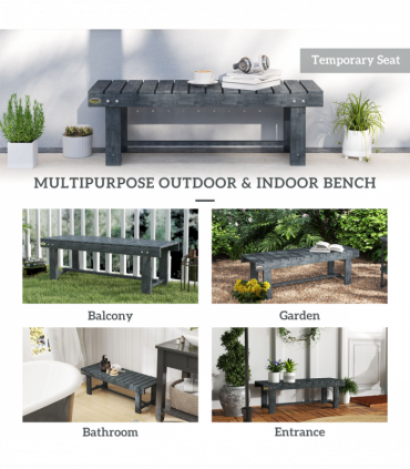 Outsunny 1.1M Outdoor Garden Bench Patio Loveseat Fir Wood 2 Person