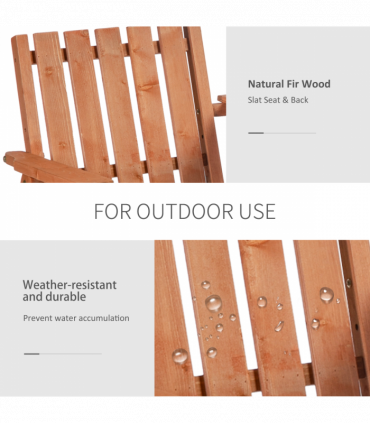 2-Seater Fir Wood Bench w/ Centre Table