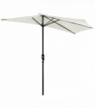 2.7 m Half Round Umbrella Parasol-Beige Polyester/Aluminum
