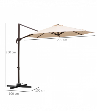 3 m Beach Hanging Umbrella Parasol