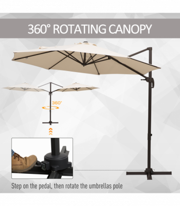 3 m Beach Hanging Umbrella Parasol