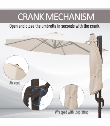 3 m Beach Hanging Umbrella Parasol